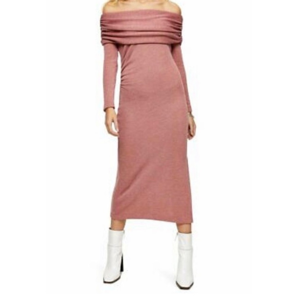 Topshop Size 10 Off the Shoulder Sweater Dress